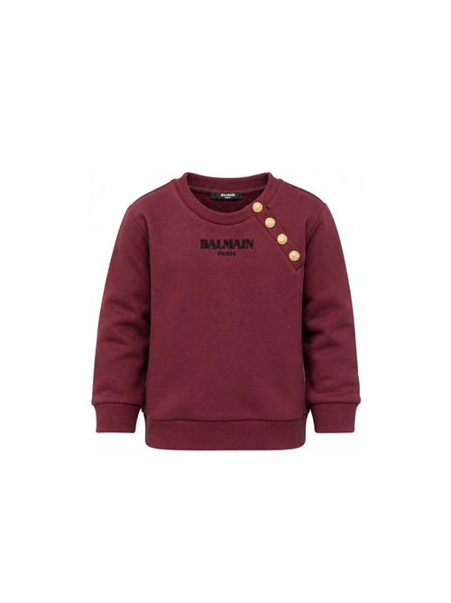 Felpa, bambina, logata. BALMAIN | BZ4I10 Z3183530OR